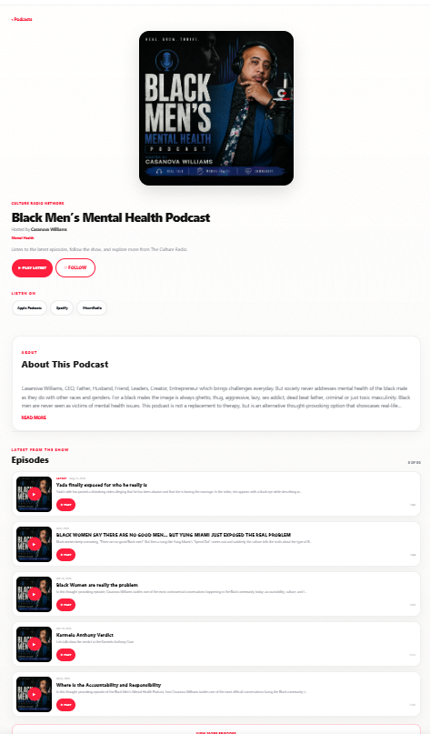 Culture Radio podcast screen